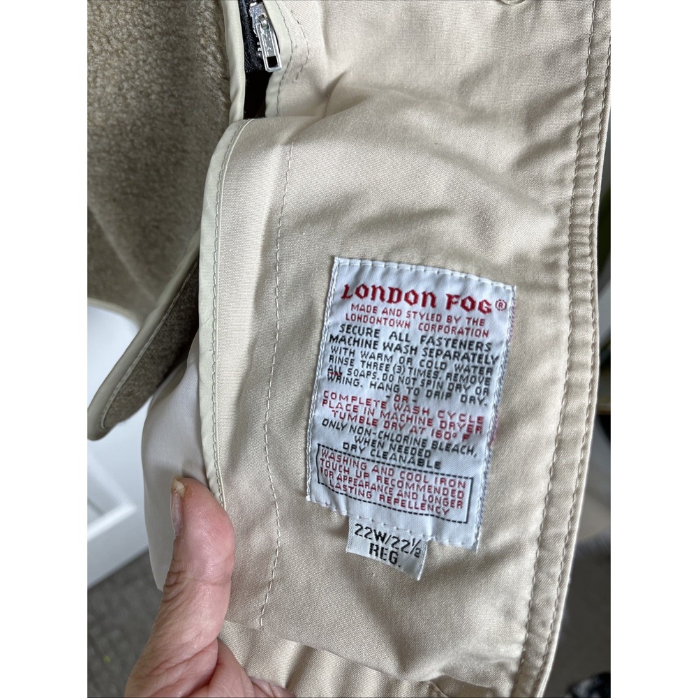 Vintage London Fog Beige Lined Trench Coat Womens‎ Size 22W - Picture 7 of 10